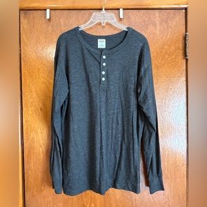 PINK Victoria’s Secret Women’s Charcoal Colored Long Sleeve Henley Top